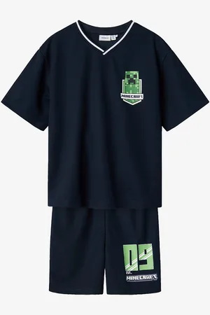 NAME IT T-skjorte + shorts nkmMose Minecraft Nreg SS Poly Set