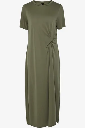 Pieces® Kjole pcAnora SS O-neck Midi Knot Dress