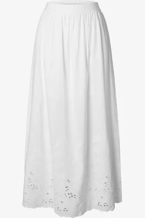 SELECTED Maxi skjørt slfDahlia HW Ankle Broderi Skirt B