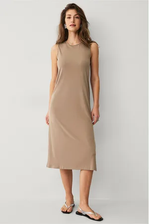 VILA Kjole viModala O-neck S/L Midi Dress