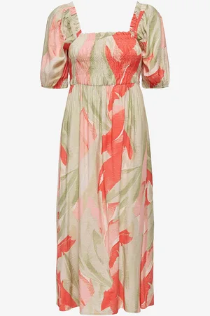 JDY Kjole Camille 2/4 Smock Midi Dress Wvn