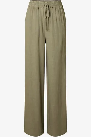 SELECTED Bukser slfViva-Gulia HW Long Linen Pant