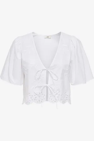 JDY Bluse Alice S/S Tie Top Wvn