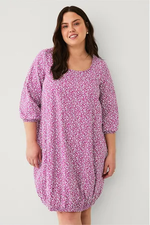 Zizzi Kjole jEasy 3/4 Aop Abk Dress