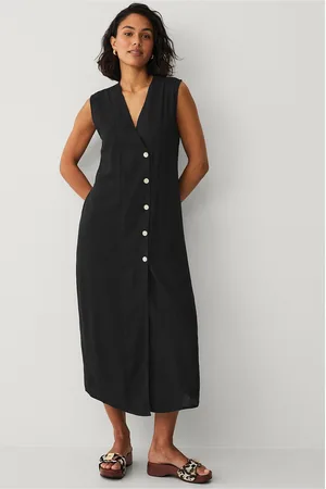 VILA Kjole viVashti V-neck S/L Midi Dress