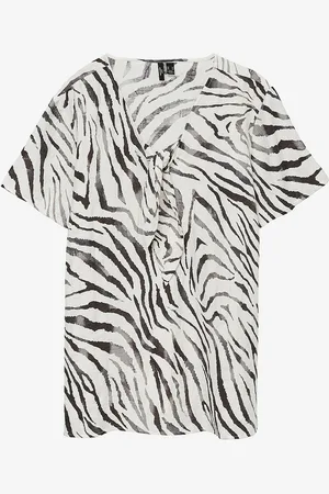 VERO MODA Bluse vmcDora Desy S/S V-n Tie Top