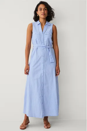 VILA Maxikjole viStriped Pocket Ankle Shirt Dress