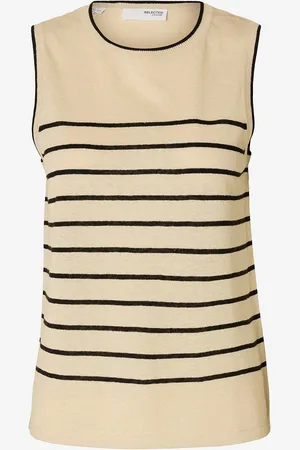 SELECTED Topp i lin slfEsther SL Contrast Knit Top