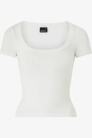 Gina Tricot Topp Rib Short Sleeve Top