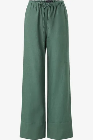 MANGO Linbukser Trousers Musgo