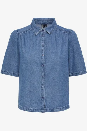 Pieces® Denimskjorte pcMag SS Denim Shirt