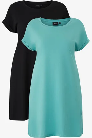 Zizzi T-shirtkjole mBrynn S/S Dress Aop 2-pakning