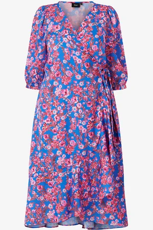 Zizzi Omslagskjole mSandie 3/4 Midi Wrap Dress