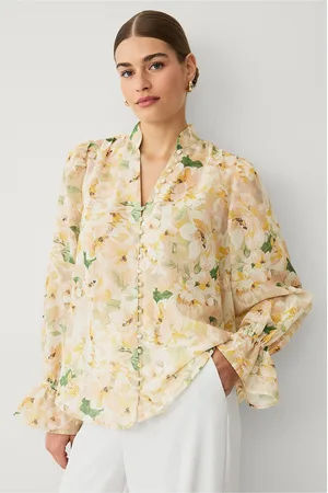 ELLOS Chiffonbluse med knappefeste