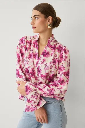 ELLOS Chiffonbluse med knappefeste