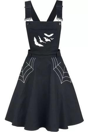Hell Bunny Goth Kort kjole - Miss Muffet Pinafore Dress - XS til 4XL - Damer