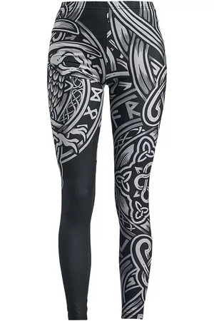 EMP Leggings - Black Leggings with Celtic-Style Print - S til 5XL - Damer
