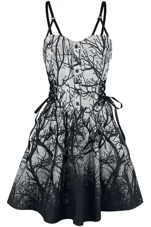 Vixxsin Goth Middellang kjole - Forest Dress - S til XXL - Damer