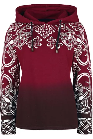 EMP Hettegenser - Red hoodie with Celtic print - S til XXL - Damer