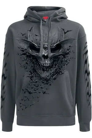 Spiral Goth Hettegenser - Bat Skull - XL - Herrer