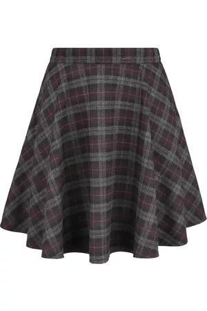 Banned Retro Kort skjørt - Rock Check Flared Skirt - XS til 4XL - Damer