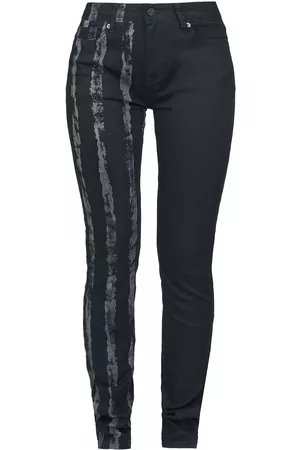 Rock Rebel Jeans - Stripete Bein Stretch Denim - W27L32 til W28L34 - Damer