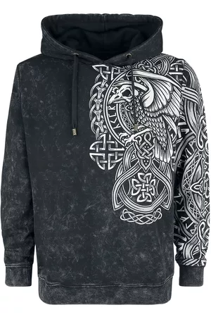 EMP Hettegenser - Anthracite Hoodie with Celtic Print - S til XL - Herrer
