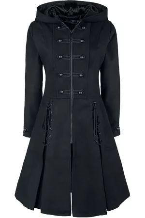 Poizen Industries Goth Trenchcoat - Haunt Frakk - M til L - Damer