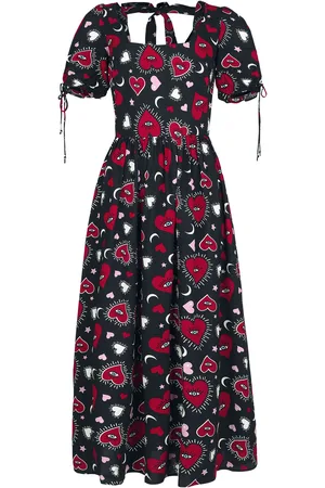 Hell Bunny Lang kjole - Kate heart kjole - XS til 4XL - Damer