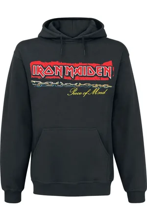 Iron Maiden Hettegenser - POM Red Strip Logo Tracklist - S til 3XL - Herrer