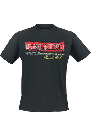 Iron Maiden T-skjorte - POM Red Strip Logo Tracklist - S til 4XL - Herrer