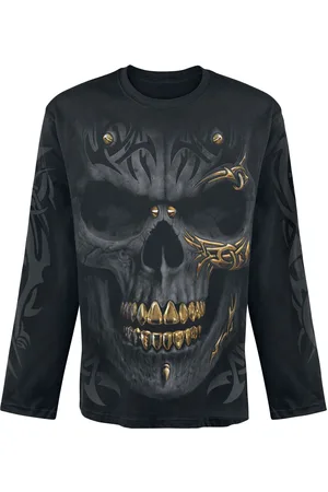Spiral Goth Langermet skjorte - Black Gold - M til L - Herrer