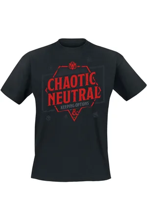 Dungeons and Dragons Gaming T-skjorte - Chaotic Neutral - Keeping Options - S til XXL - Herrer