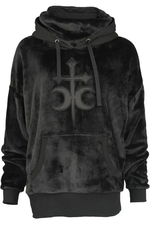 Gothicana Goth Hettegenser - Fluffy hoody med høy krage - M til L - Damer