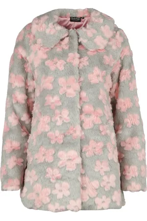 Voodoo Vixen Rockabilly Frakker - Blomstermønstret jakke i fuskpels - XS til M - Damer