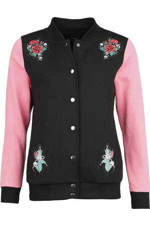 Rock Rebel Rockabilly College-jakke - Varsity genser med hodeskalle-print - S til XL - Damer