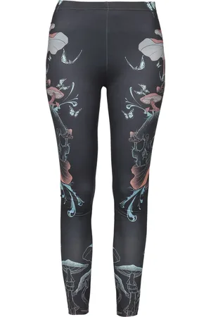Full Volume Leggings - Leggings med hodeskaller og sopp print - S til M - Damer