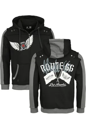 Rock Rebel Hettejakke - Rock Rebel X Route 66 - Hoody Jacket - S til XXL - Herrer