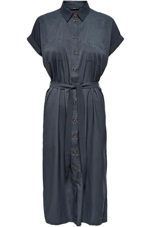 ONLY Middellang kjole - Onlhannover S/S Shirt Dress - 36 til 38 - Damer