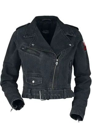 Rock Rebel Dongerijakke - Denim biker jakke - L til XL - Damer