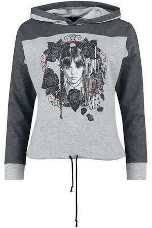 Wednesday Goth Hettegenser - Black Roses - M til XXL - Damer