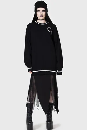 KIHILIST by KILLSTAR Goth Collegegenser - Midnight Games Sweater - S - Unisex