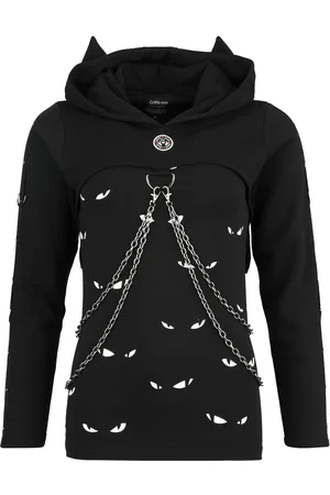 Gothicana Goth Hettegenser - Gothicana X Emily the Strange 2-in-1 hoodie og topp - S til XL - Damer