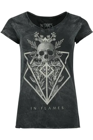 IN FLAMES T-skjorte - Skull - S til XXL - Damer