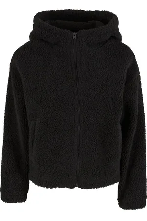 Urban classics Overgangsjakke - Ladies Short Hooded Sherpa Jacket - S til L - Damer