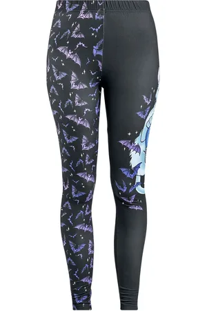 Full Volume Leggings - Leggings With Cat And Bat Print - S til XXL - Damer