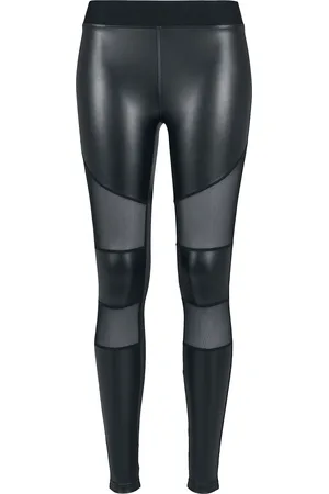 Urban classics Leggings - Tech Mesh Kunstlær Leggings for Kvinner - XS til XL - Damer