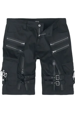 Gothicana Goth Shorts - Short med stropper, spenner og glidelås - S til XXL - Herrer