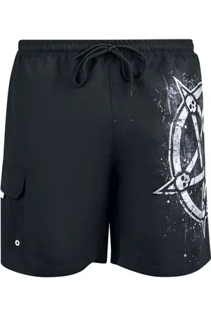 Gothicana Badeshorts - Svømmeshorts med Pentagramprint - M til XXL - Herrer