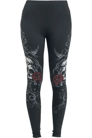 EMP Leggings - Leggings With Skull And Roses Print - S til XXL - Damer